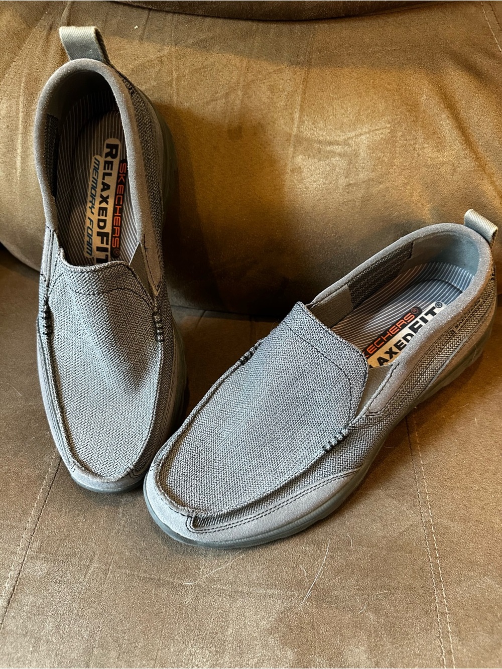 Skechers Men's Gray Canvas Slip-On Loafers
